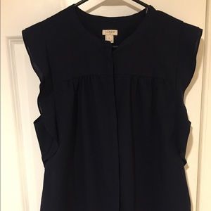 JCrew Navy Button Up Blouse